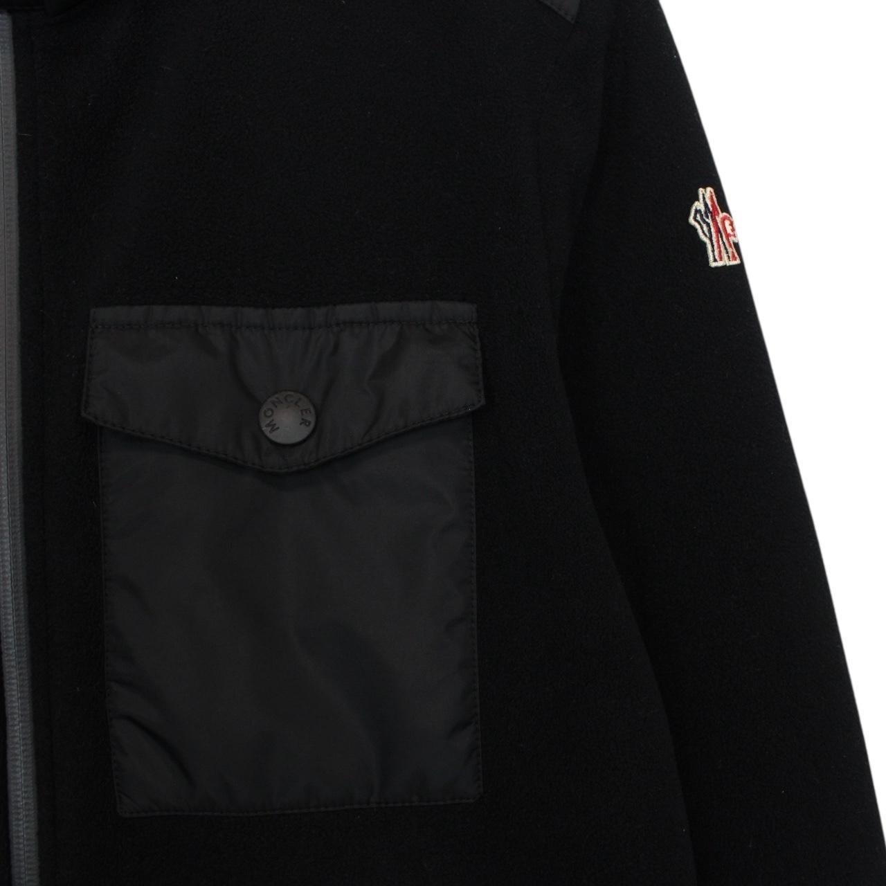 Moncler Grenoble Maglia Black Full Zip Technical Fleece Jacket