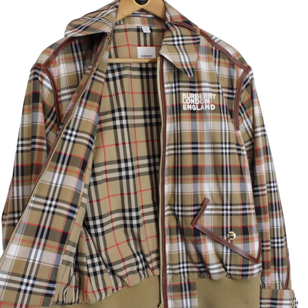 Burberry Love Print Beige Vintage Check Full Zip Harrington Jacket