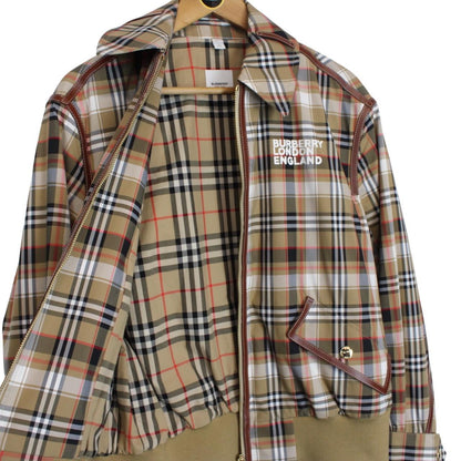 Burberry Love Print Beige Vintage Check Full Zip Harrington Jacket