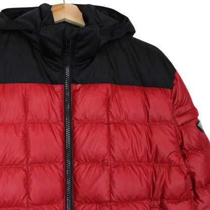 Prada Nylon Red and Black Full Zip Down Puffer Jacket