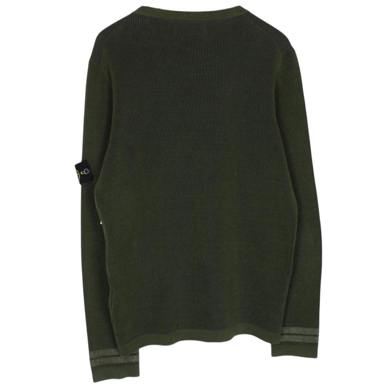 Stone Island SS 2018 Green and Navy Cotton Knit Reversible Jumper