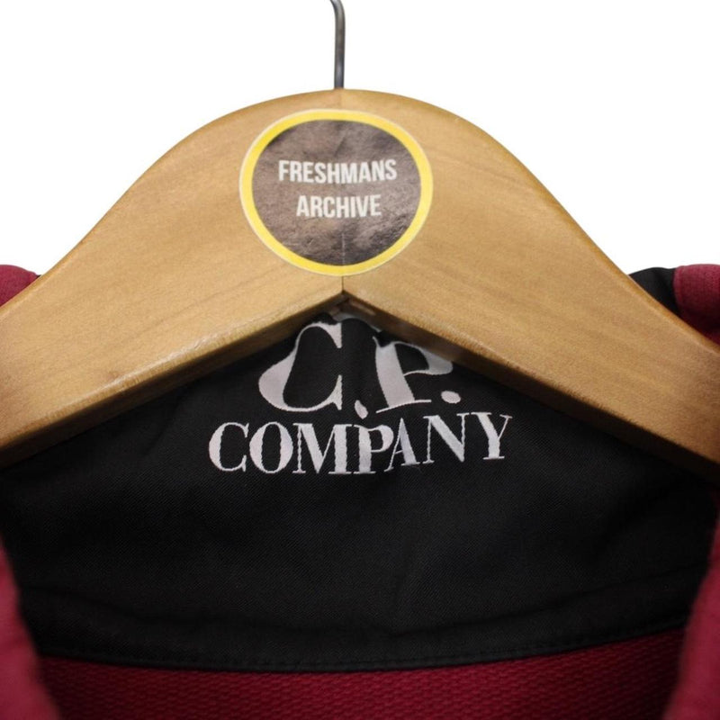 CP Company Burgundy 1/4 Zip Lens Sweatshirt Jumper