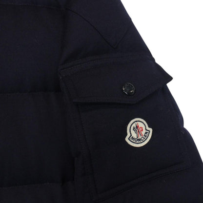 Moncler Montgenevre Navy Blue Full Zip Hooded Wool Down Jacket