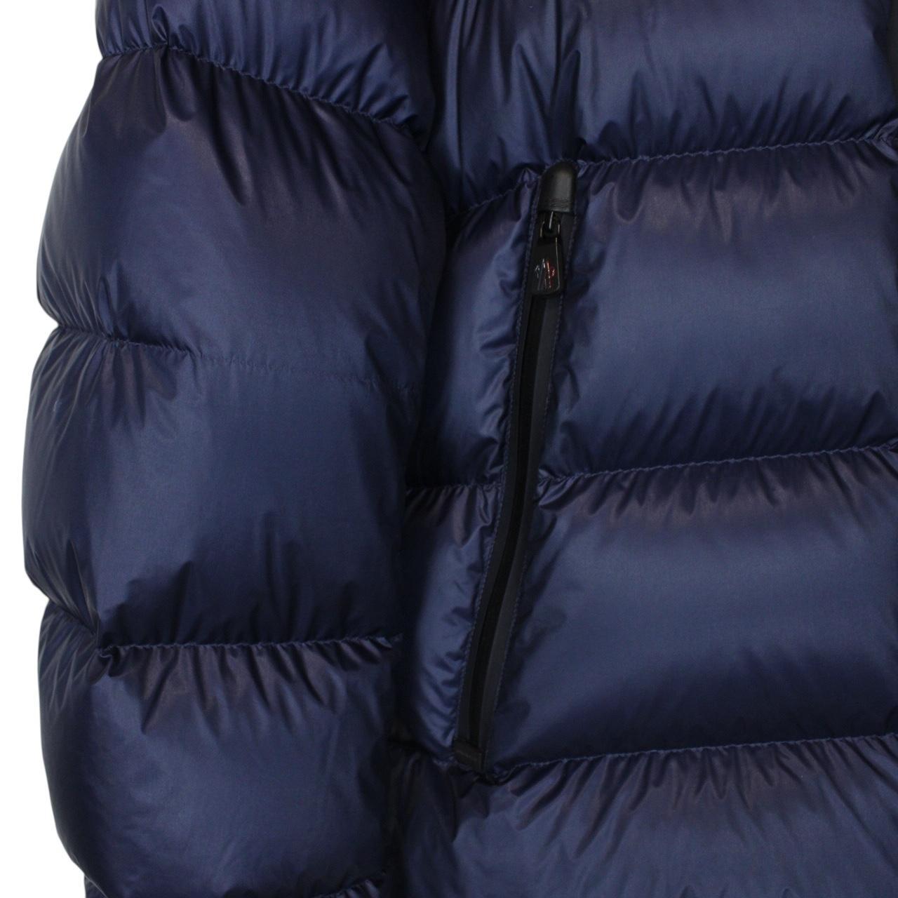 Moncler Grenoble Hintertux Navy Blue Full Zip Down Hooded Jacket