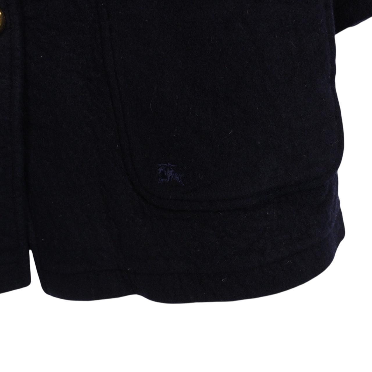 Vintage 90s Burberry Navy Blue Lambswool Coat