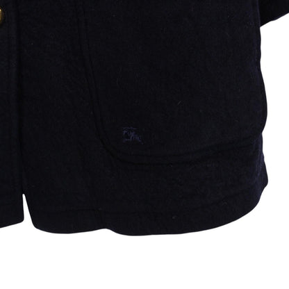 Vintage 90s Burberry Navy Blue Lambswool Coat
