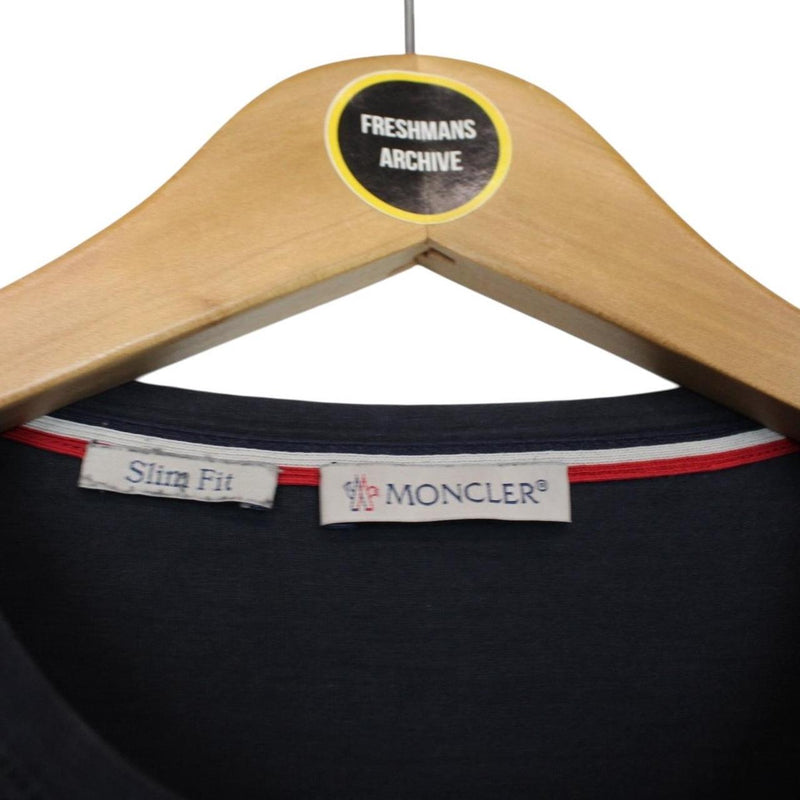 Moncler Maglia Navy Blue Sleeve Logo Short Sleeve T-Shirt