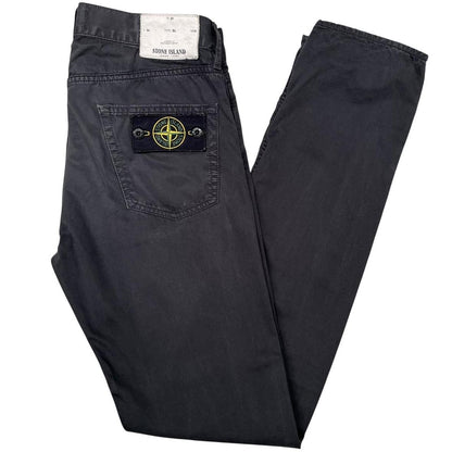 Stone Island AW 2017 Black Slim Fit Cotton Trousers