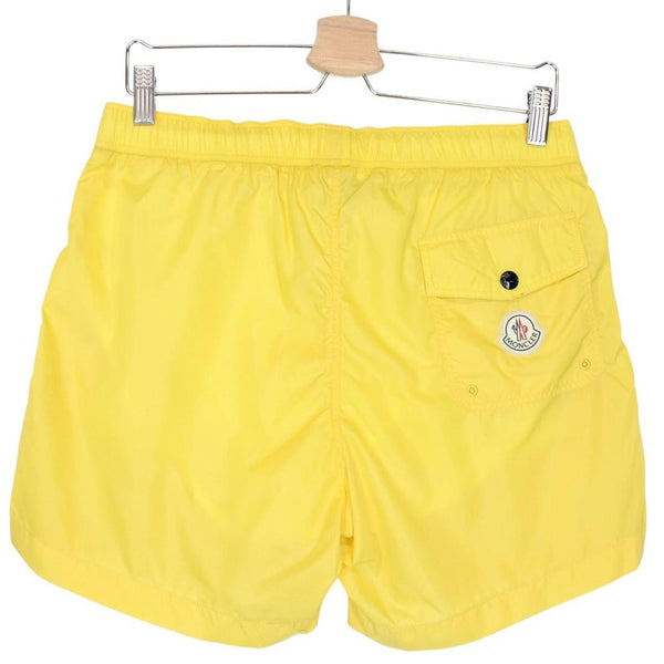 Moncler Yellow Logo Nylon Swim Shorts