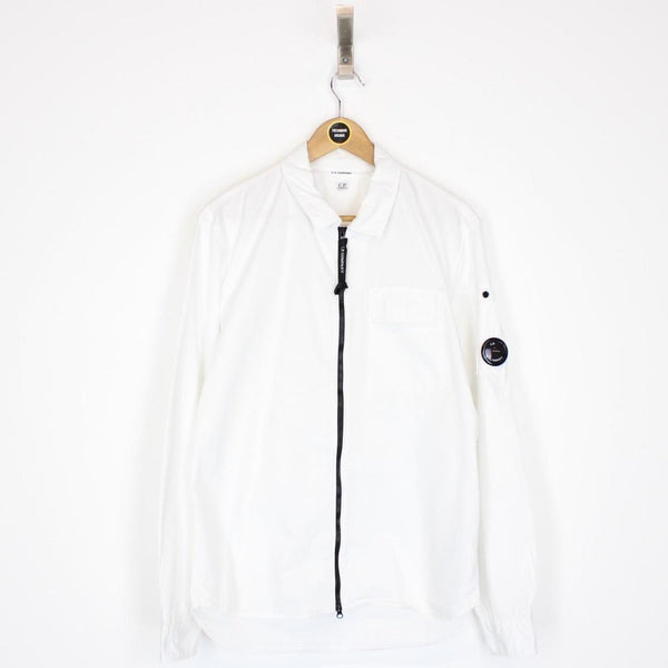 CP Company White Full Zip Lens Overshirt Jacket