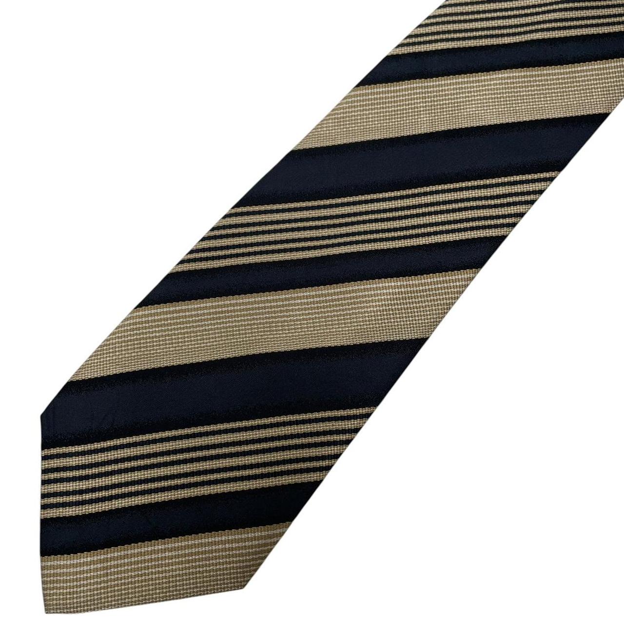 Vintage Aquascutum Black and Gold Silk Tie