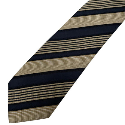 Vintage Aquascutum Black and Gold Silk Tie