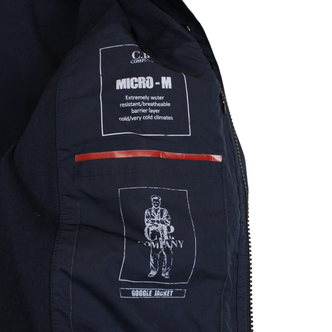 CP Company Navy Blue Micro-M Full Zip Goggle Jacket