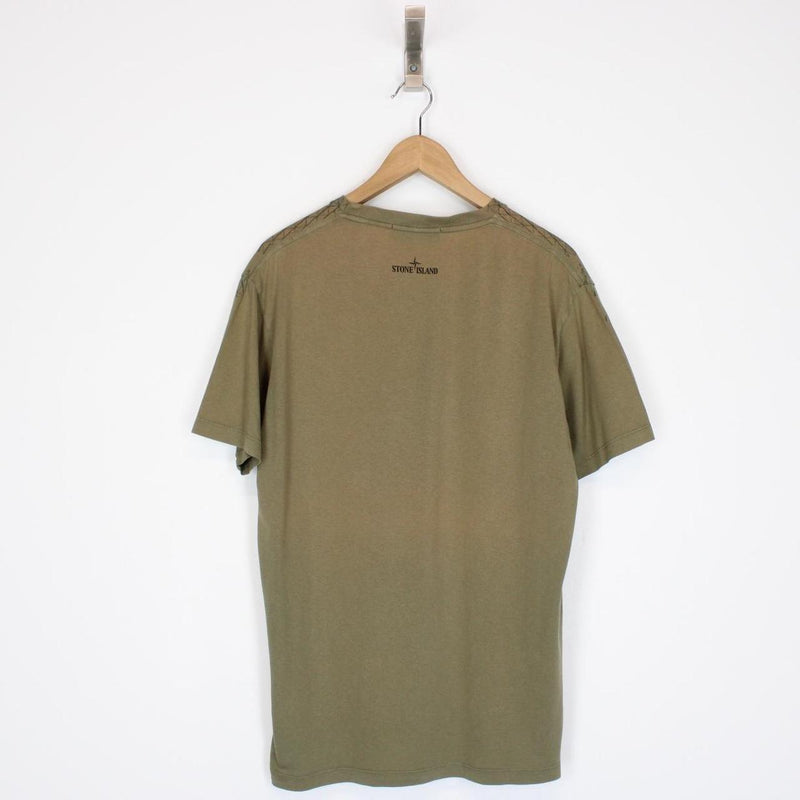 Stone Island AW 2017 Khaki Green Short Sleeve Compass T-Shirt