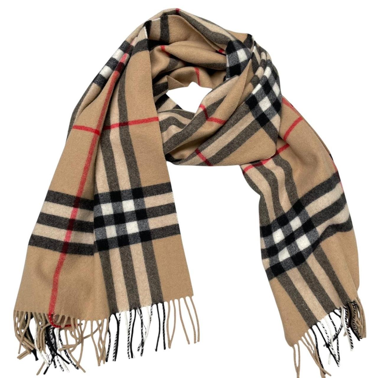 Burberry Beige Archive Nova Check Wide Cashmere Scarf
