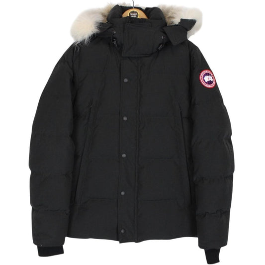 Canada Goose Black Wyndham Parka Down Jacket with Fur Trim