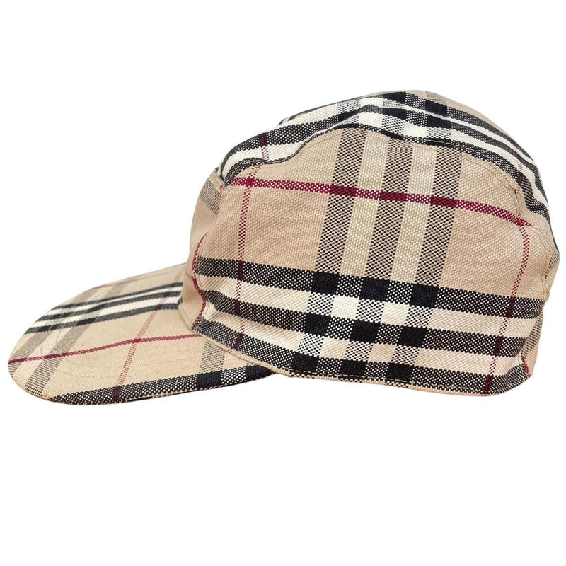 Vintage Burberry London Beige Nova Check 5 Panel Baseball Cap