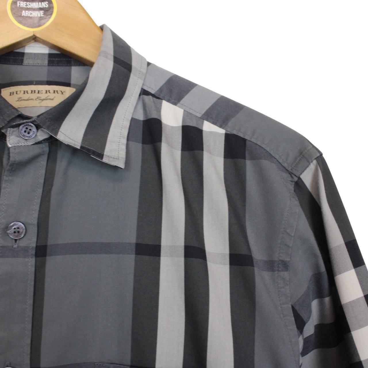 Burberry London Grey Nova Check Long Sleeve Cotton Shirt