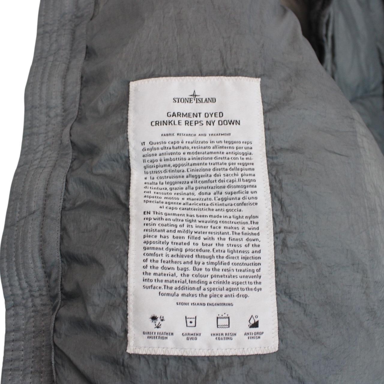 Stone Island AW 2017 Green Garment Dyed Crinkle Reps NY Down Jacket