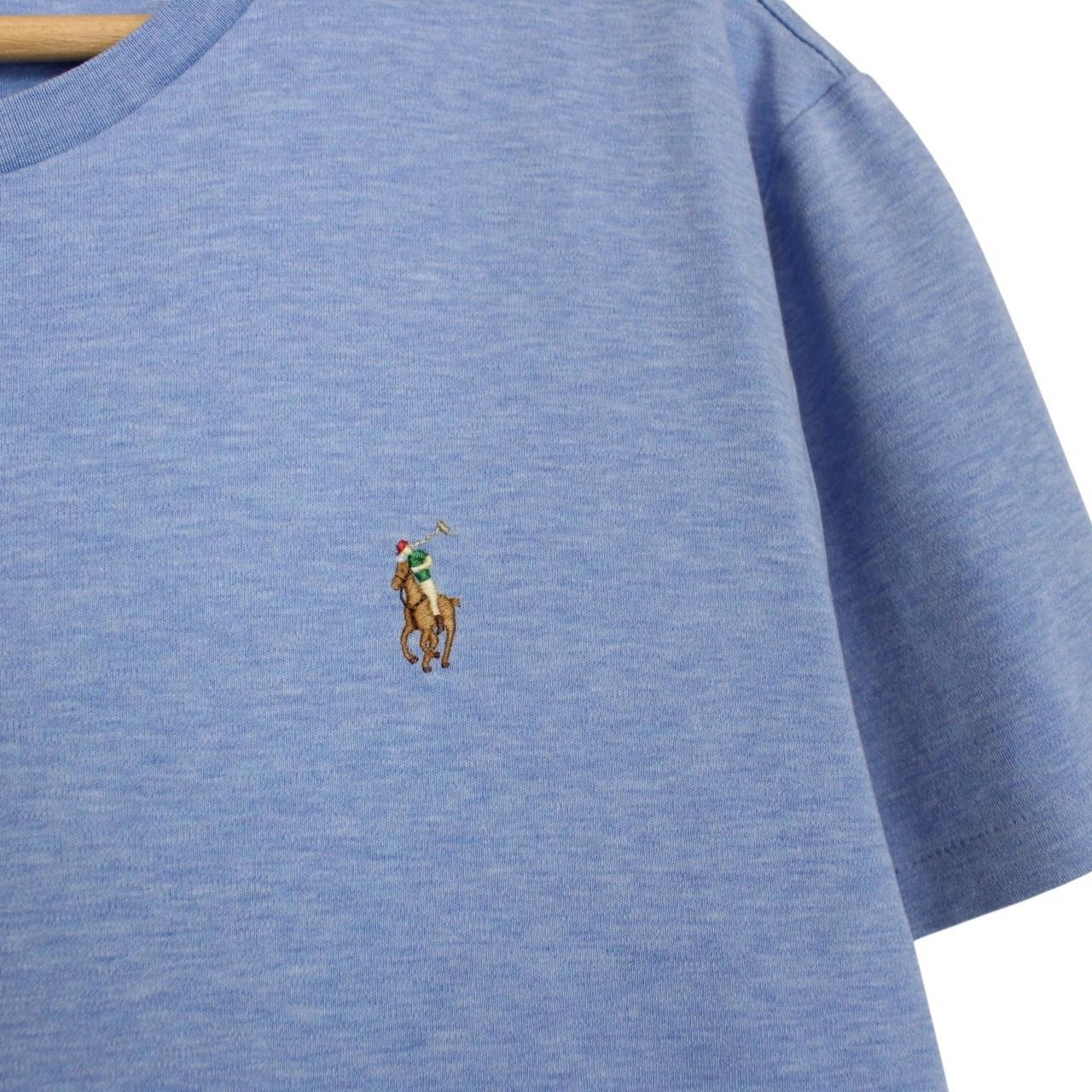Polo Ralph Lauren blue short sleeve cotton t-shirt with pocket and embroidered logo.