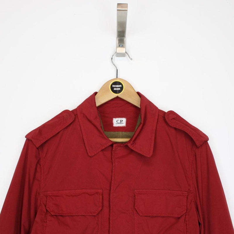 CP Company Red Full Zip Nylon Lens Overshirt Jacket