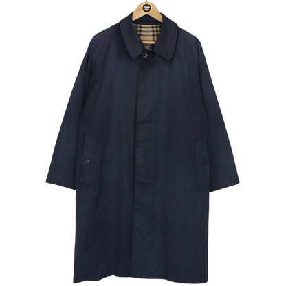 Vintage 80s Burberry Navy Blue Single Breasted Trench Coat