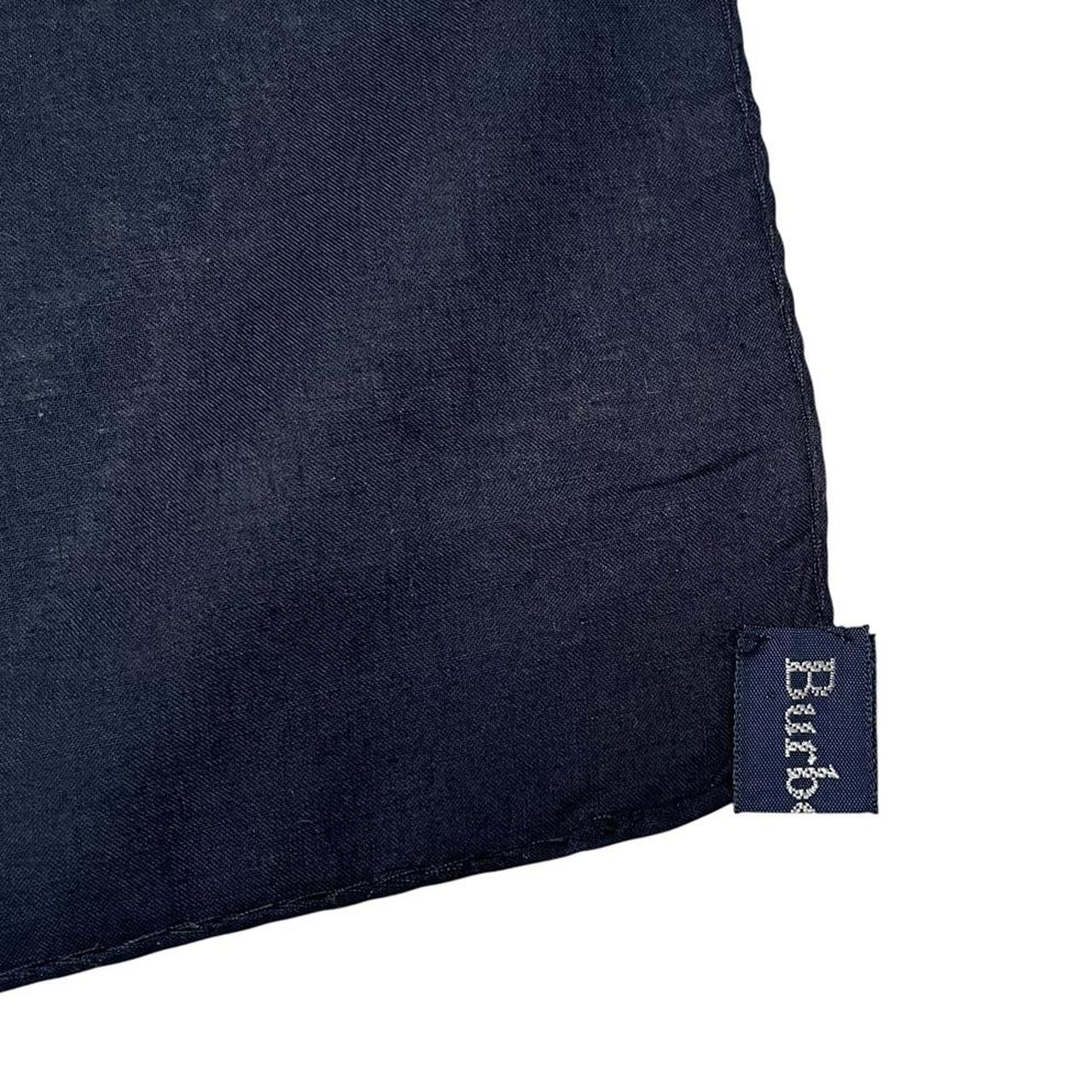 Vintage 90s Burberry Navy Blue Nova Check Cotton Square Scarf