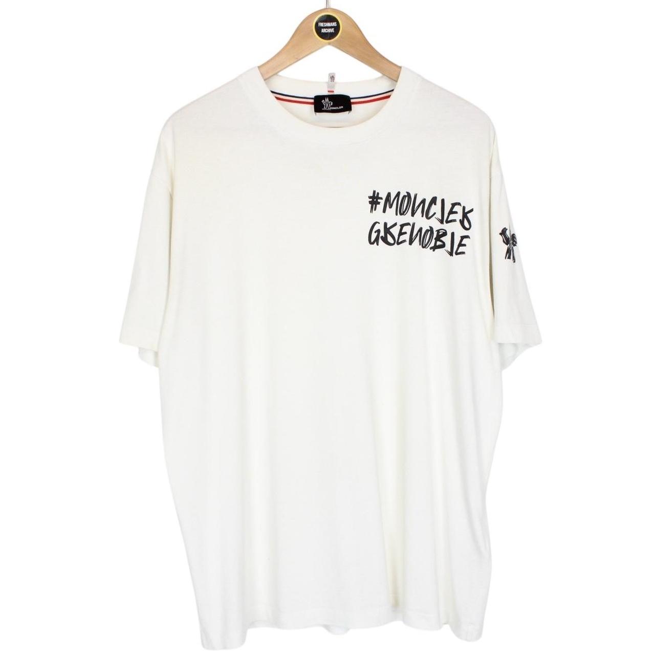 Moncler Grenoble Maglia Cream and Black Short Sleeve T-Shirt