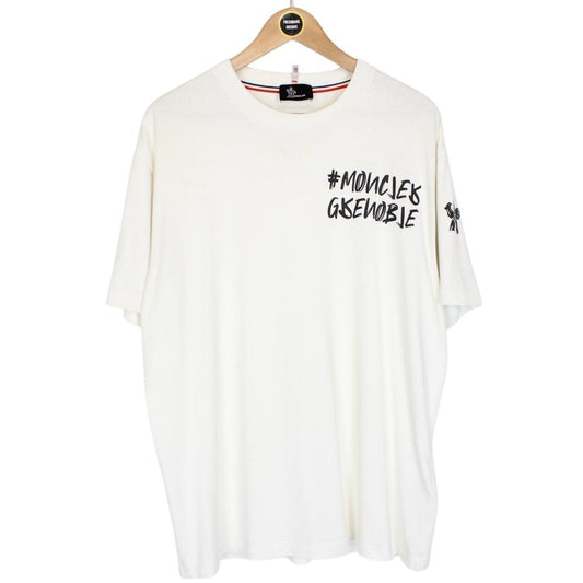 Moncler Grenoble Maglia Cream and Black Short Sleeve T-Shirt