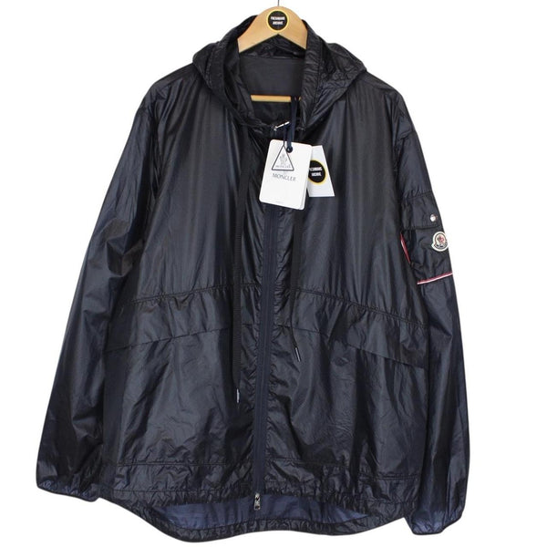 Moncler Ebizo Navy Blue Full Zip Reflective Logo Nylon Windbreaker Jacket