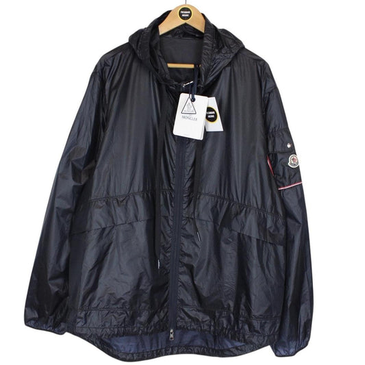 Moncler Ebizo Navy Blue Full Zip Reflective Logo Nylon Windbreaker Jacket