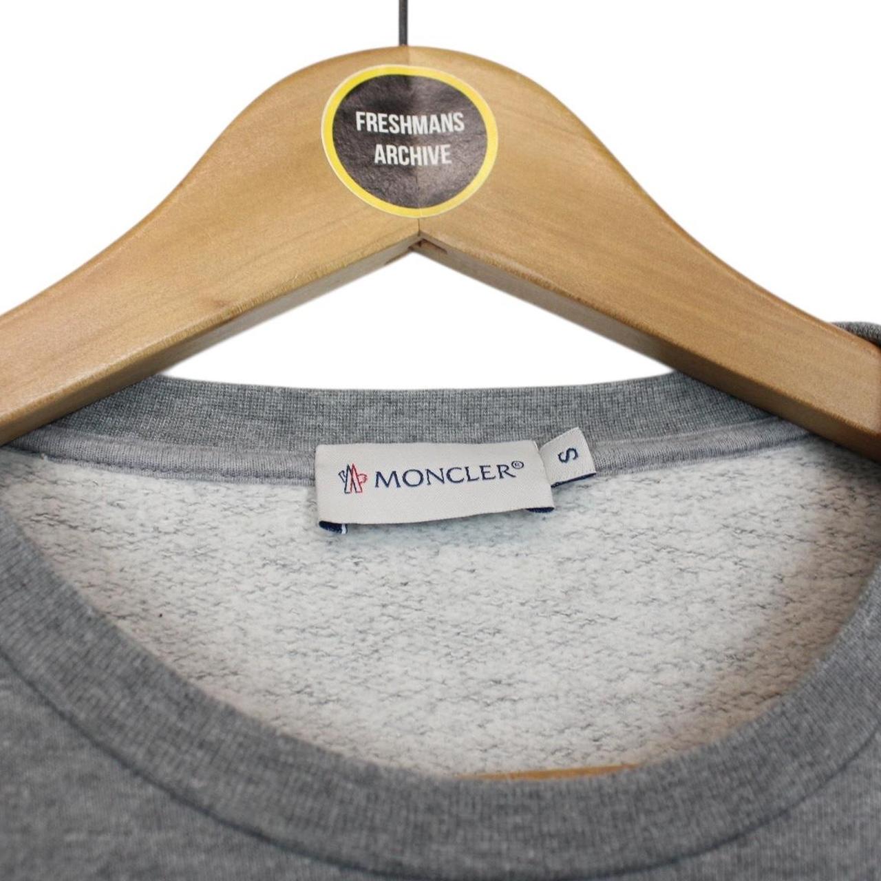 Moncler Maglia Grey Embroidered Logo Cotton Sweatshirt Jumper