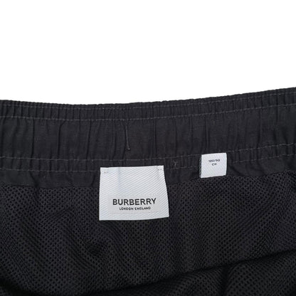 Burberry Black and White Logo Print Swim Shorts
