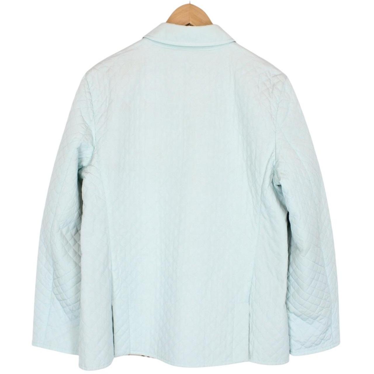Burberry London Light Blue and Tan Nova Check Quilted Jacket