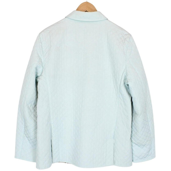 Burberry London Light Blue and Tan Nova Check Quilted Jacket