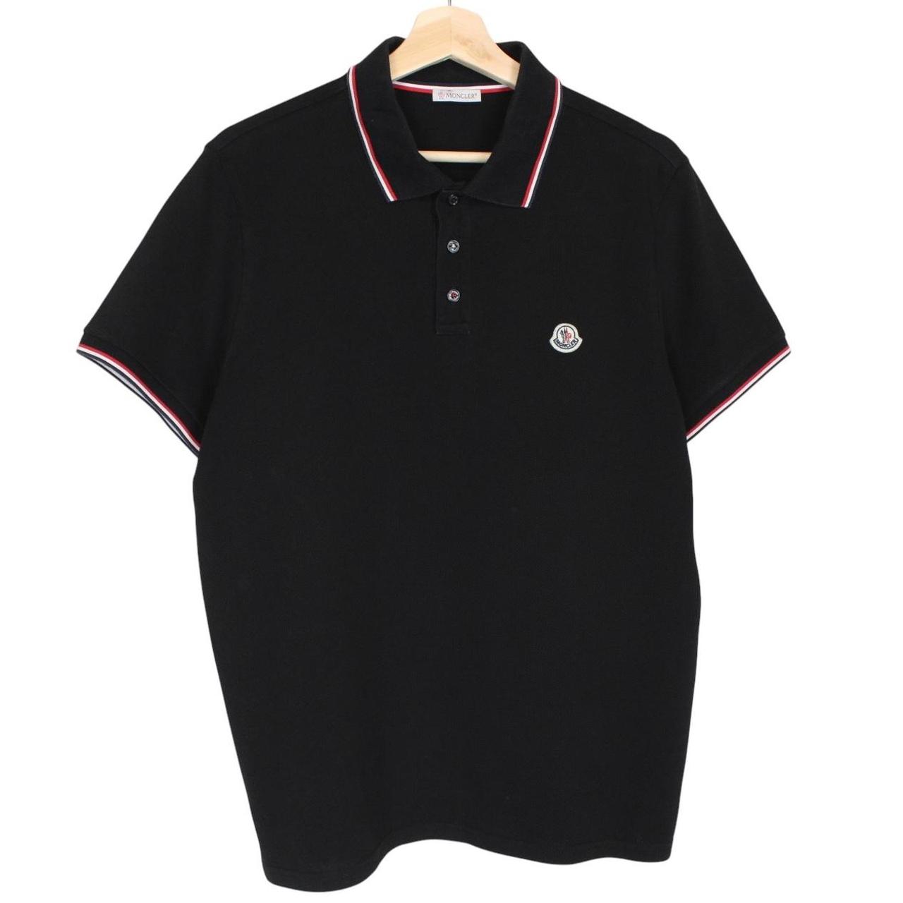 Moncler Maglia Manica Corta Black Short Sleeve Cotton Polo Shirt