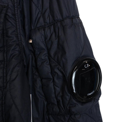 CP Company Navy Blue Full Zip Quilted Lens Overshirt Jacket