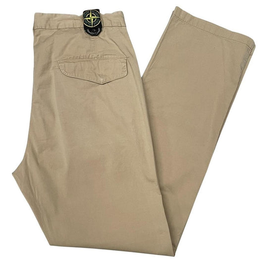Vintage Stone Island SS 2008 Beige Straight Leg Fit Cotton Trousers
