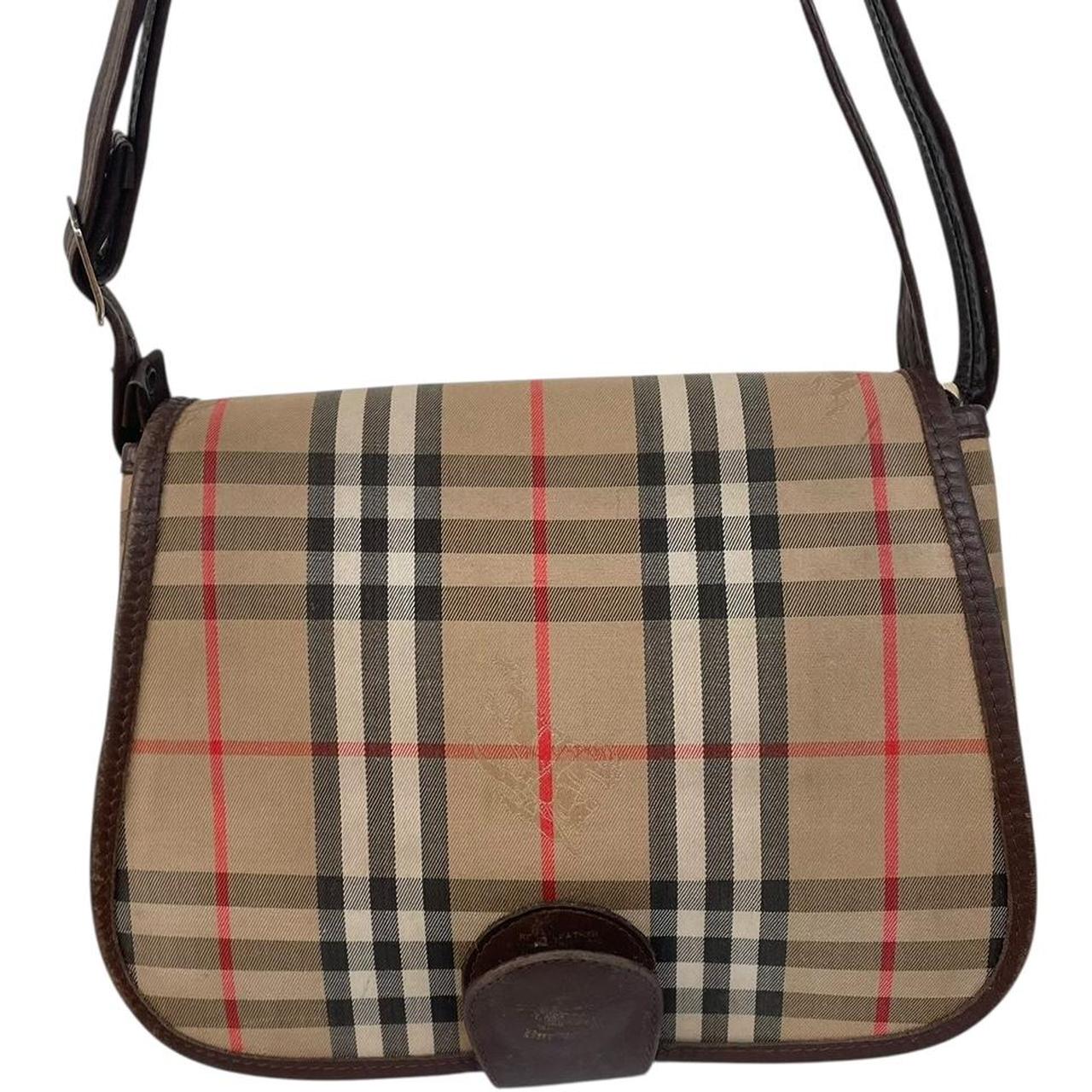 Vintage 90s Burberry Tan Brown Nova Check Shoulder Bag
