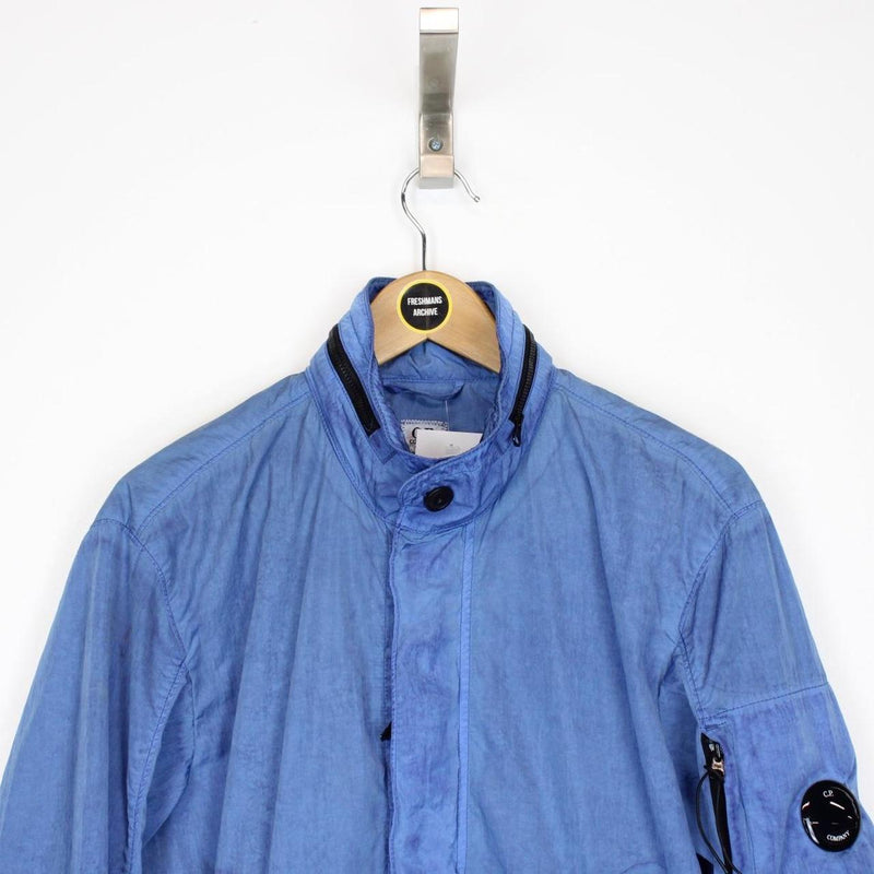 CP Company Blue Chrome Re-Colour Full Zip Lens Jacket