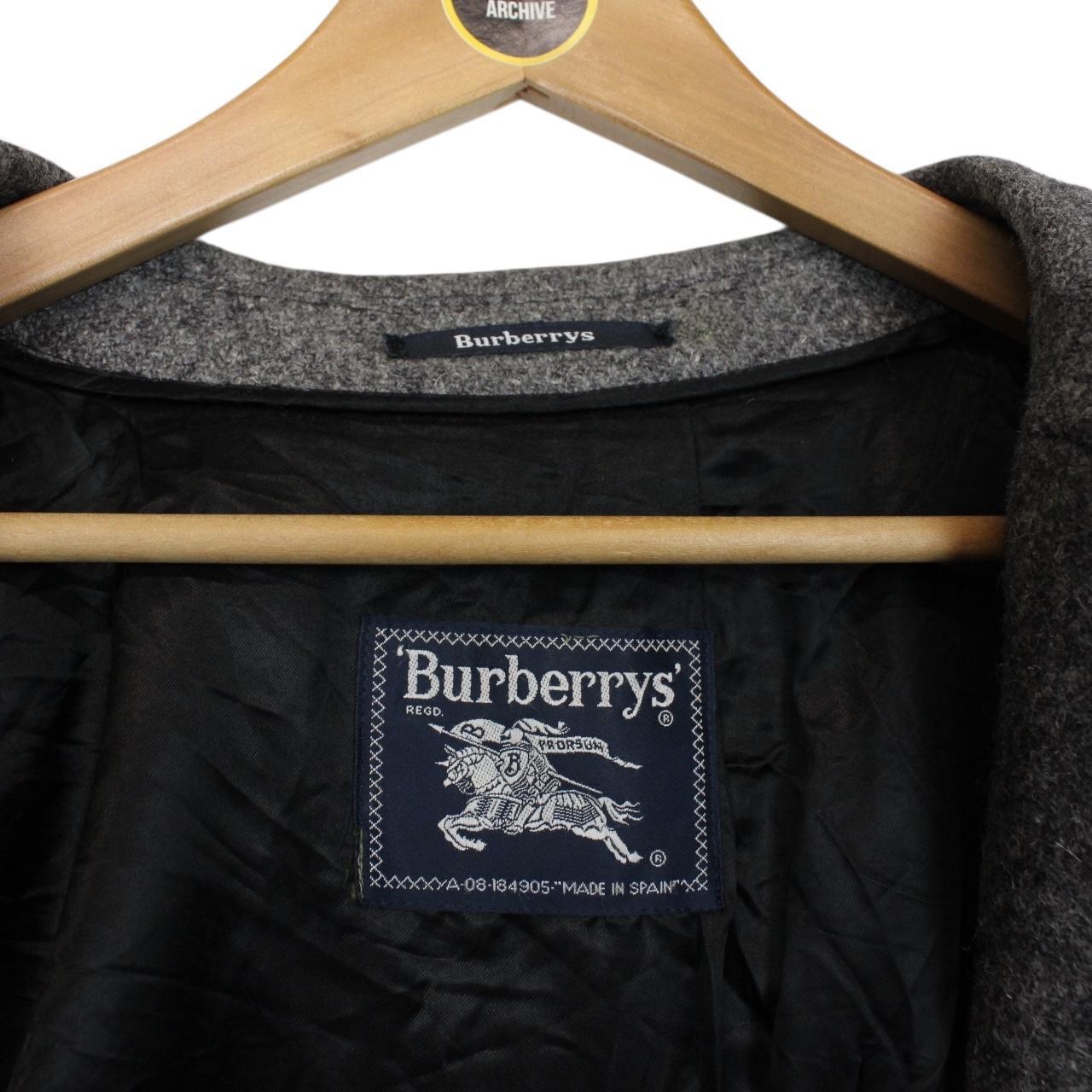 Vintage 90s Burberry Grey Wool Overcoat