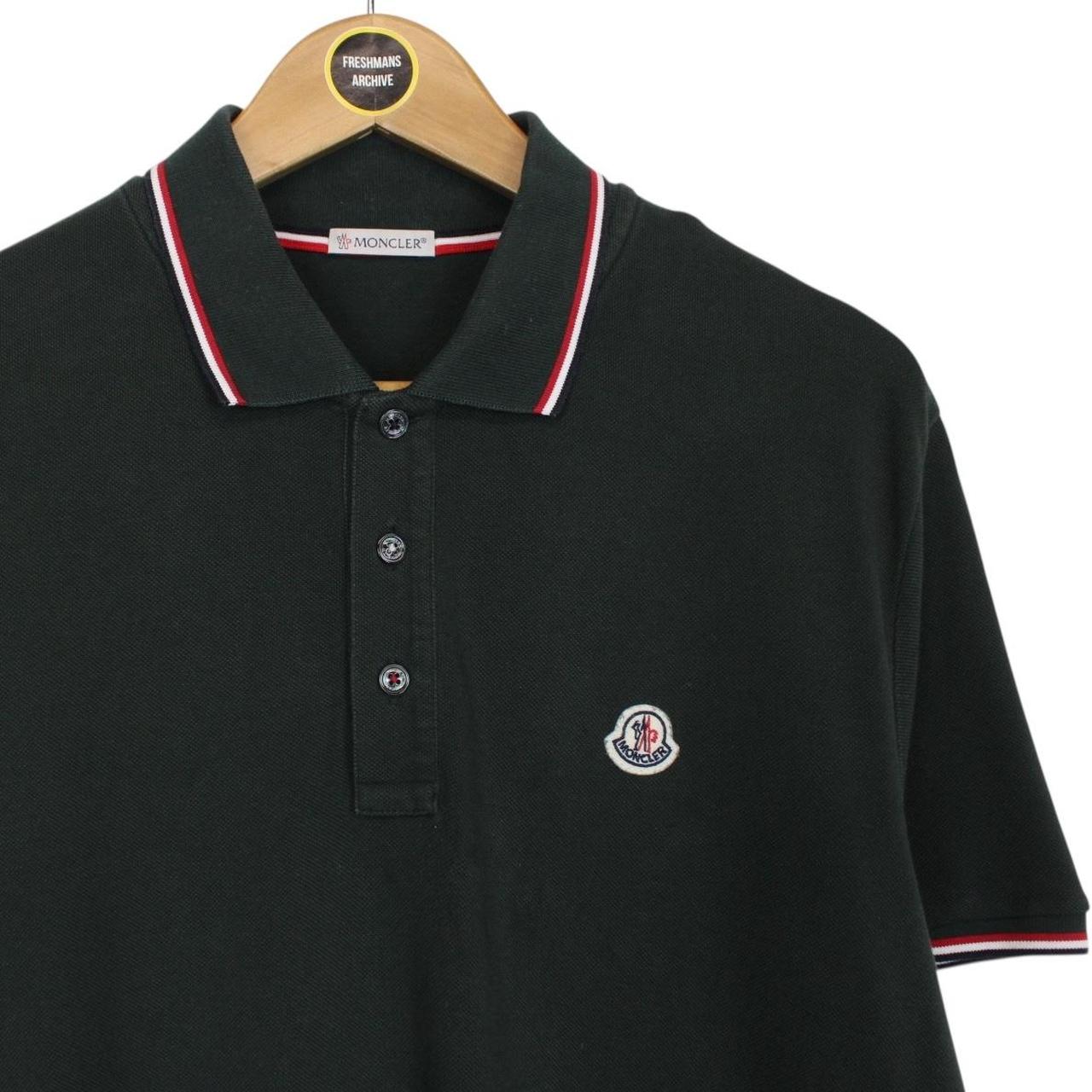 Moncler Maglia Manica Corta Green Short Sleeve Cotton Polo Shirt