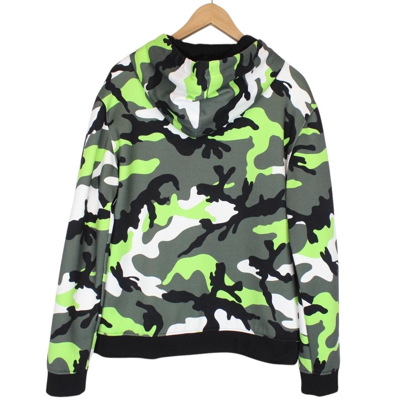 Valentino Garavani Green Camo Full Zip Nylon/Cotton Hoodie