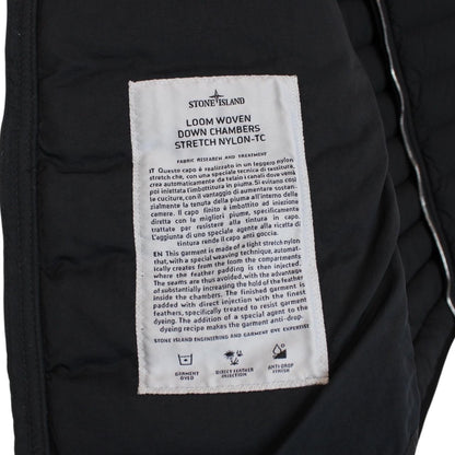 Stone Island AW 2020 Loom Woven Chambers Stretch Nylon TC Black Down Gilet