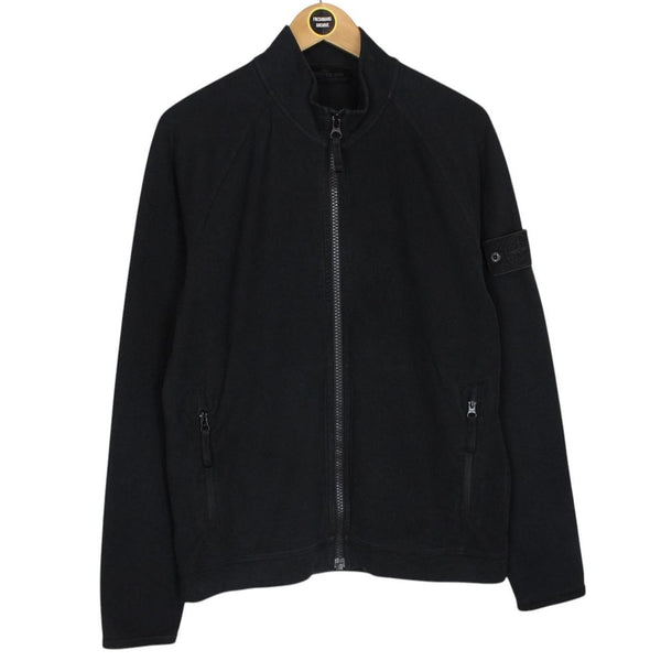 Stone Island Ghost AW 2017 Black Full Zip Resin Cotton Sweatshirt Jumper