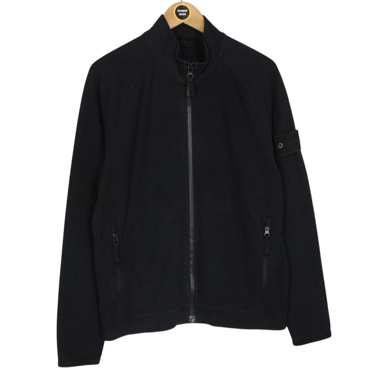 Stone Island Ghost AW 2017 Black Full Zip Resin Cotton Sweatshirt Jumper