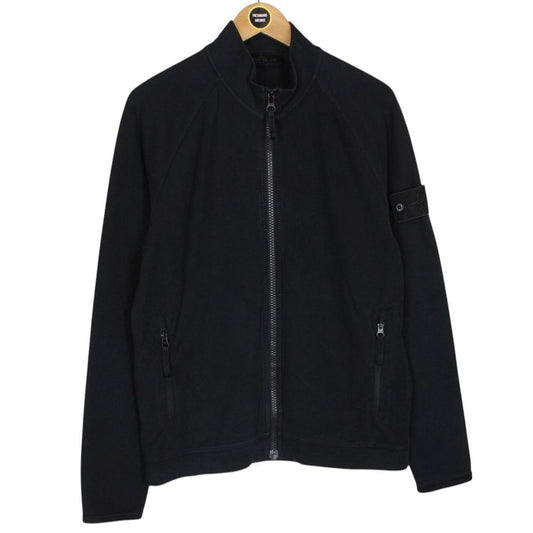 Stone Island Ghost AW 2017 Black Full Zip Resin Cotton Sweatshirt Jumper