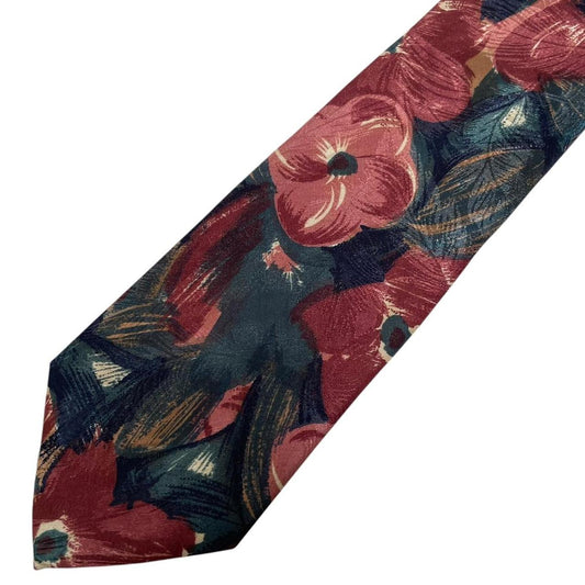 Vintage Christian Dior Multicoloured Floral Print Polyester Tie