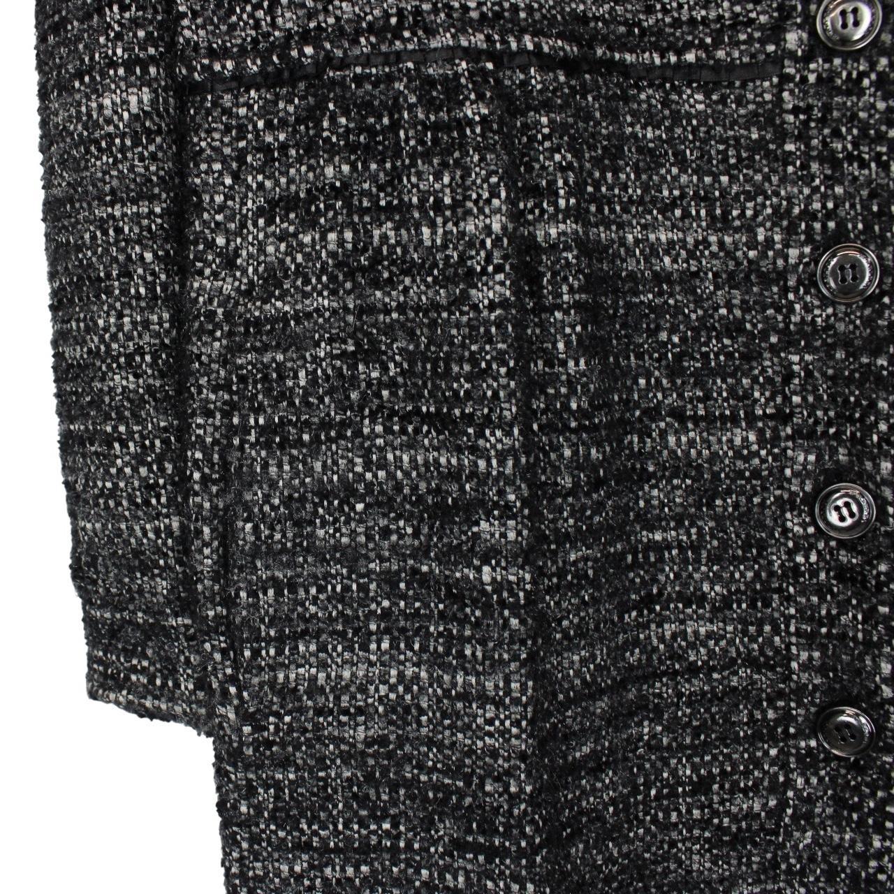 Vintage Burberry London Black and Grey Alpaca Wool Blend Coat