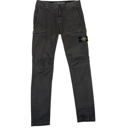Stone Island AW 2018 Dark Grey Skinny Fit Cargo Trousers